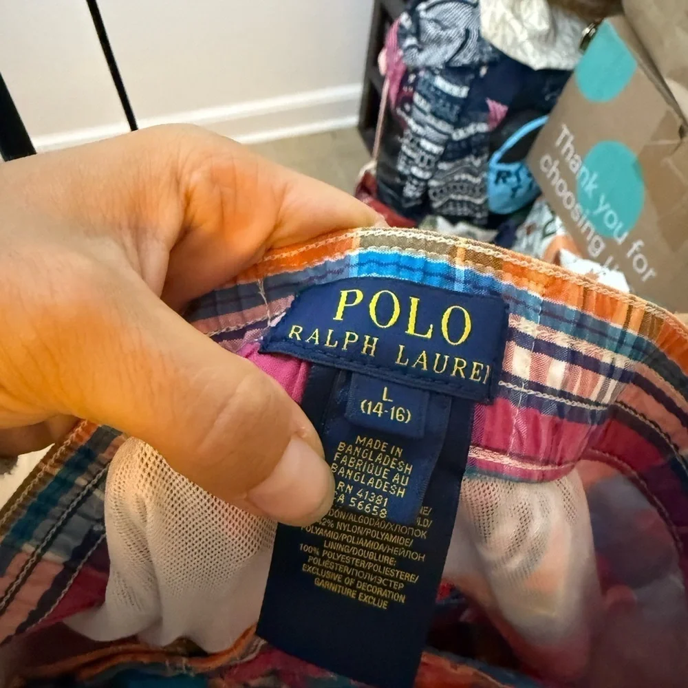 Polo Ralph Lauren Boy’s Plaid Swim Trunks